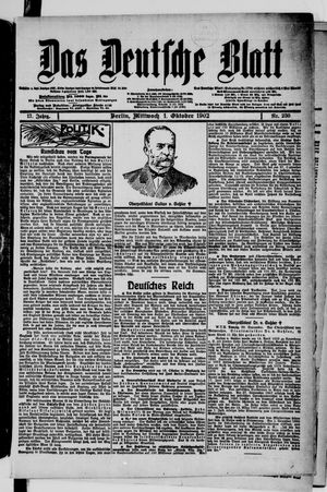 Das deutsche Blatt vom 01.10.1902