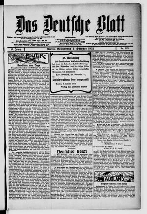 Das deutsche Blatt vom 04.10.1902