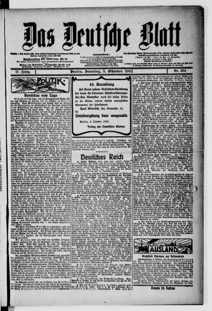 Das deutsche Blatt vom 05.10.1902