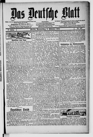 Das deutsche Blatt on Oct 9, 1902
