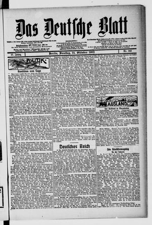 Das deutsche Blatt vom 14.10.1902
