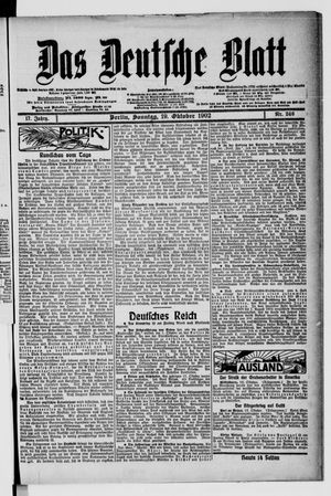 Das deutsche Blatt vom 19.10.1902