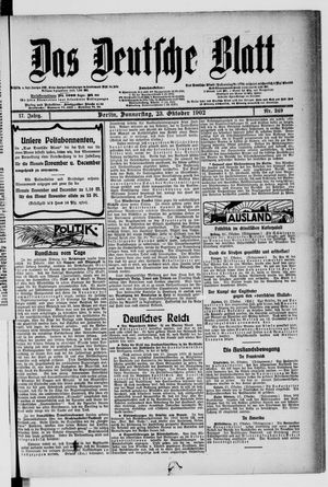 Das deutsche Blatt vom 23.10.1902
