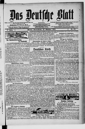 Das deutsche Blatt vom 25.10.1902