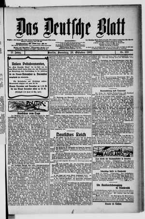 Das deutsche Blatt vom 26.10.1902