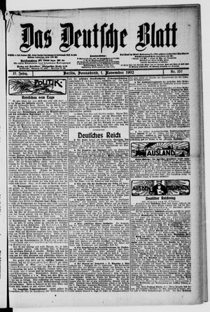 Das deutsche Blatt on Nov 1, 1902