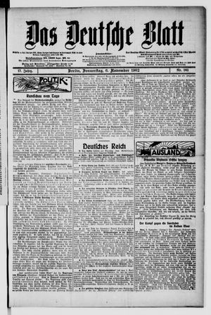 Das deutsche Blatt vom 06.11.1902