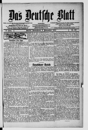 Das deutsche Blatt vom 08.11.1902