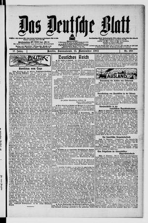 Das deutsche Blatt vom 15.11.1902