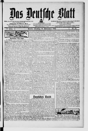 Das deutsche Blatt vom 18.11.1902