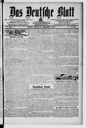 Das deutsche Blatt vom 21.11.1902