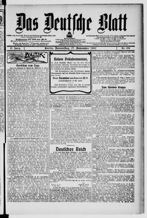 Das deutsche Blatt vom 27.11.1902