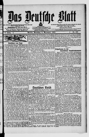 Das deutsche Blatt vom 09.12.1902