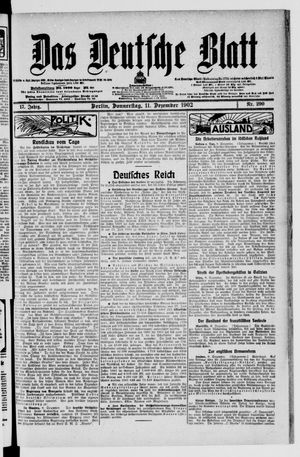 Das deutsche Blatt vom 11.12.1902