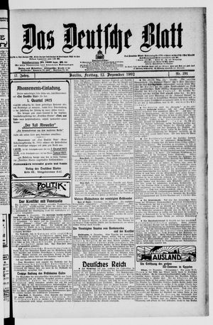 Das deutsche Blatt vom 12.12.1902