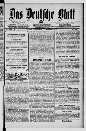 Das deutsche Blatt vom 18.12.1902