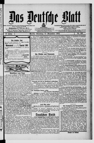 Das deutsche Blatt vom 21.12.1902