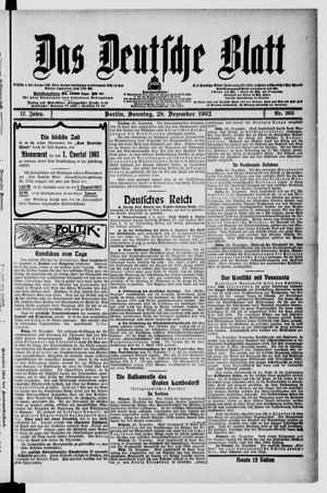 Das deutsche Blatt vom 28.12.1902