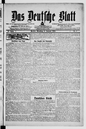 Das deutsche Blatt vom 06.01.1903
