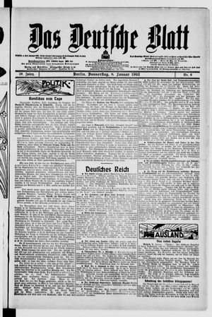 Das deutsche Blatt vom 08.01.1903