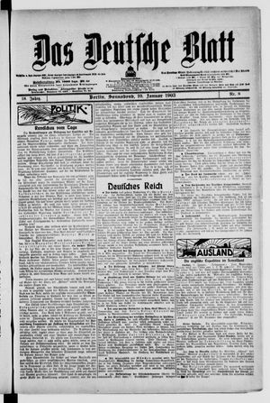Das deutsche Blatt vom 10.01.1903