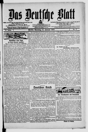 Das deutsche Blatt vom 11.01.1903