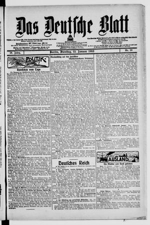 Das deutsche Blatt vom 12.01.1903