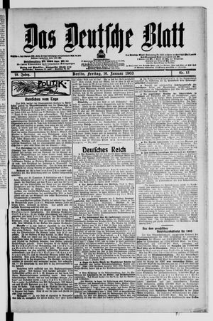 Das deutsche Blatt vom 16.01.1903