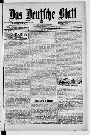Das deutsche Blatt on Jan 17, 1903