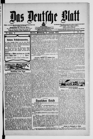 Das deutsche Blatt vom 21.01.1903