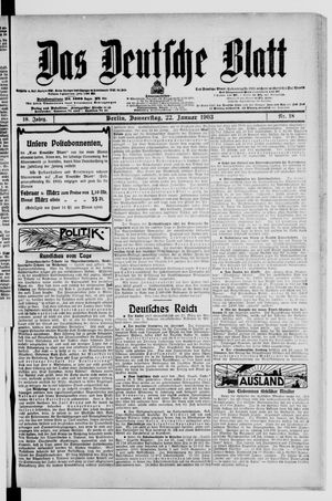 Das deutsche Blatt vom 22.01.1903