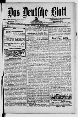 Das deutsche Blatt vom 25.01.1903