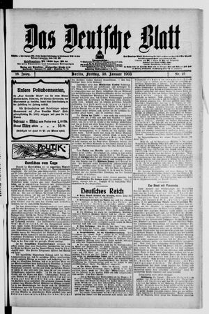 Das deutsche Blatt vom 30.01.1903