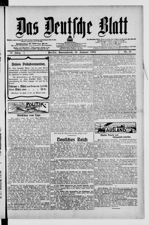 Das deutsche Blatt vom 31.01.1903