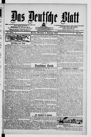 Das deutsche Blatt vom 03.02.1903
