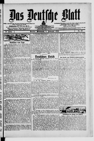 Das deutsche Blatt on Feb 4, 1903