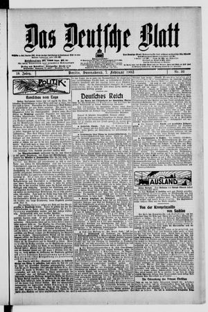 Das deutsche Blatt on Feb 7, 1903