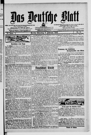 Das deutsche Blatt vom 08.02.1903