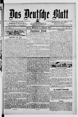 Das deutsche Blatt vom 11.02.1903