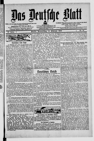 Das deutsche Blatt vom 12.02.1903