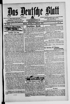 Das deutsche Blatt vom 13.02.1903