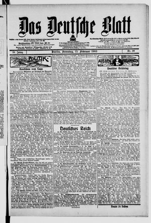 Das deutsche Blatt on Feb 15, 1903
