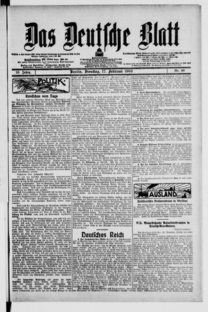 Das deutsche Blatt vom 17.02.1903