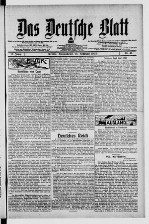 Das deutsche Blatt vom 21.02.1903