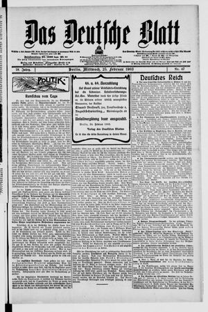 Das deutsche Blatt on Feb 25, 1903