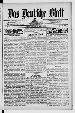 Das deutsche Blatt vom 03.03.1903