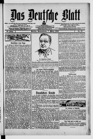 Das deutsche Blatt vom 07.03.1903