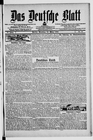 Das deutsche Blatt vom 10.03.1903