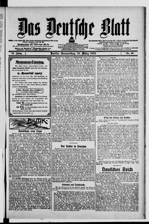 Das deutsche Blatt vom 19.03.1903