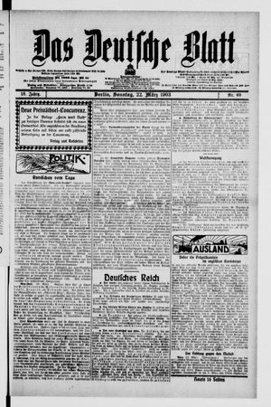 Das deutsche Blatt on Mar 22, 1903